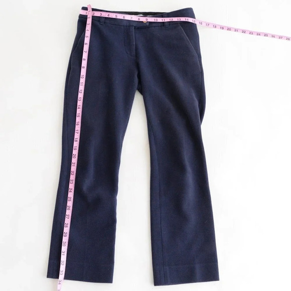 Tory Burch Navy Straight Leg Crop Pants Size 4 - Picture 5 of 16
